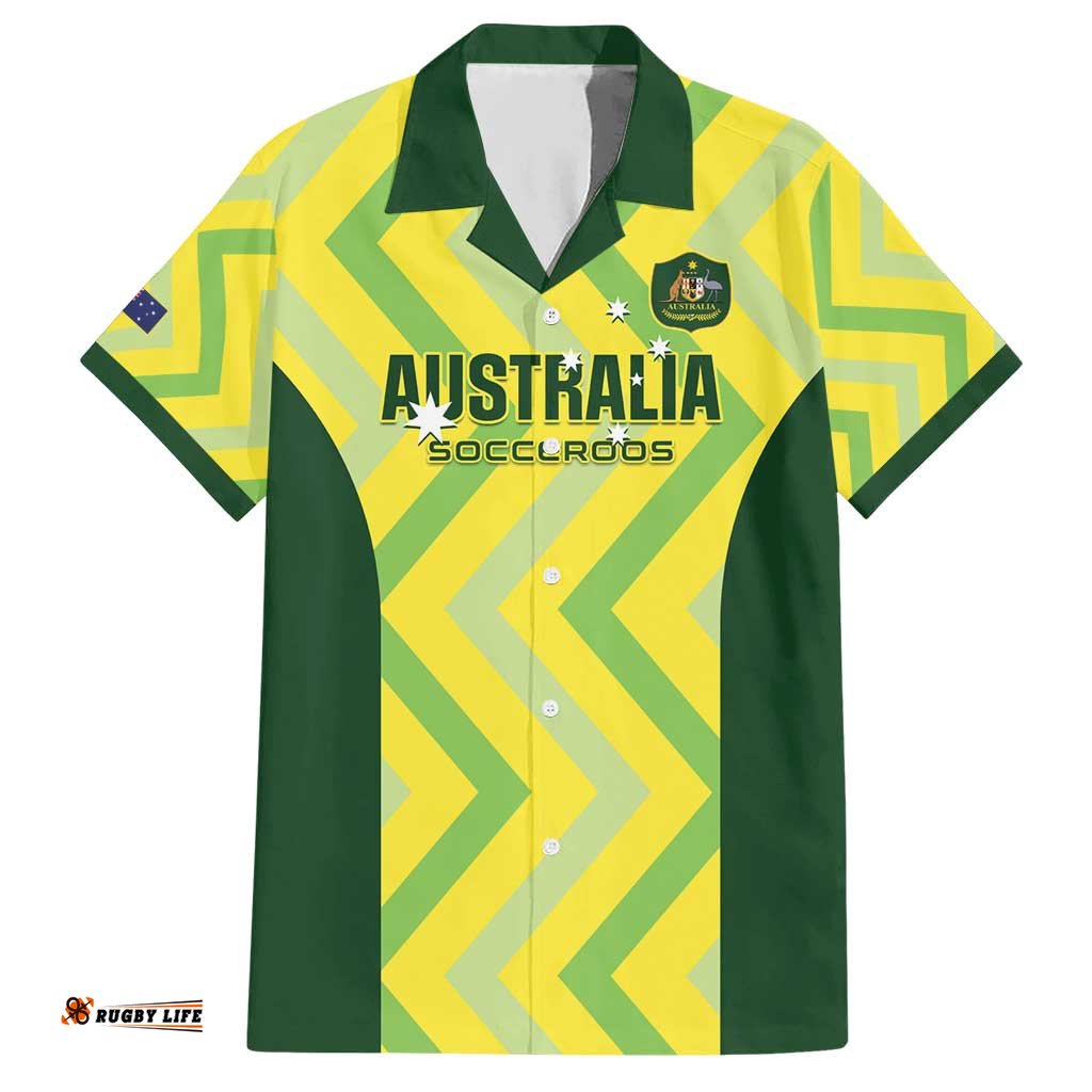 Custom Australia Socceroos 2025 Hawaiian Shirt Forever Golden LT01