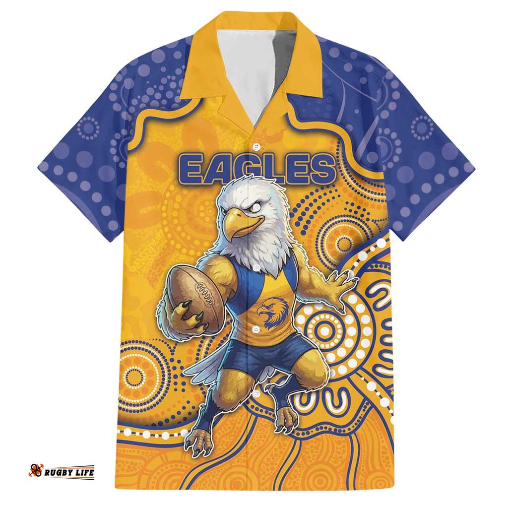 Custom Eagles Football Hawaiian Shirt Aboriginal Dot Art Pattern DT05