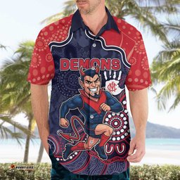 Custom Demons Football Hawaiian Shirt Aboriginal Dot Art Pattern DT05