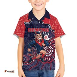Custom Demons Football Hawaiian Shirt Aboriginal Dot Art Pattern DT05