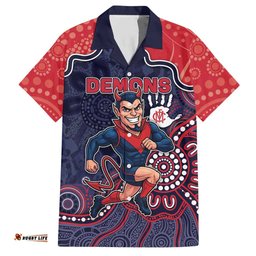 Custom Demons Football Hawaiian Shirt Aboriginal Dot Art Pattern DT05