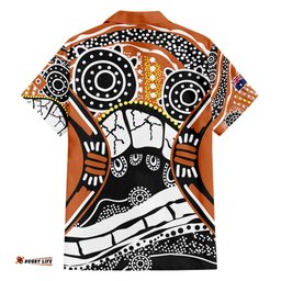 Australian Northern Territory Hawaiian Shirt Aboriginal with Sturt's Desert Rose LT9