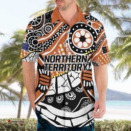 Australian Northern Territory Hawaiian Shirt Aboriginal with Sturt's Desert Rose LT9
