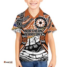 Australian Northern Territory Hawaiian Shirt Aboriginal with Sturt's Desert Rose LT9