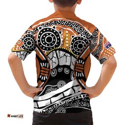 Australian Northern Territory Hawaiian Shirt Aboriginal with Sturt's Desert Rose LT9