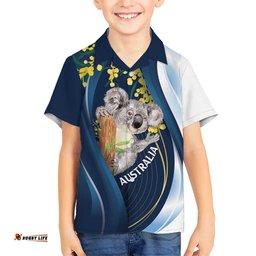 Australia Day Hawaiian Shirt Koala Blue Modern Vibe LT7
