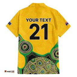 Custom Australia Cricket Spirit 2026 Hawaiian Shirt World T20 Edition - Gold Aboriginal LT9