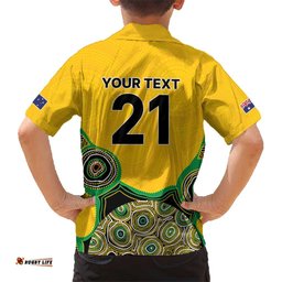 Custom Australia Cricket Spirit 2026 Hawaiian Shirt World T20 Edition - Gold Aboriginal LT9