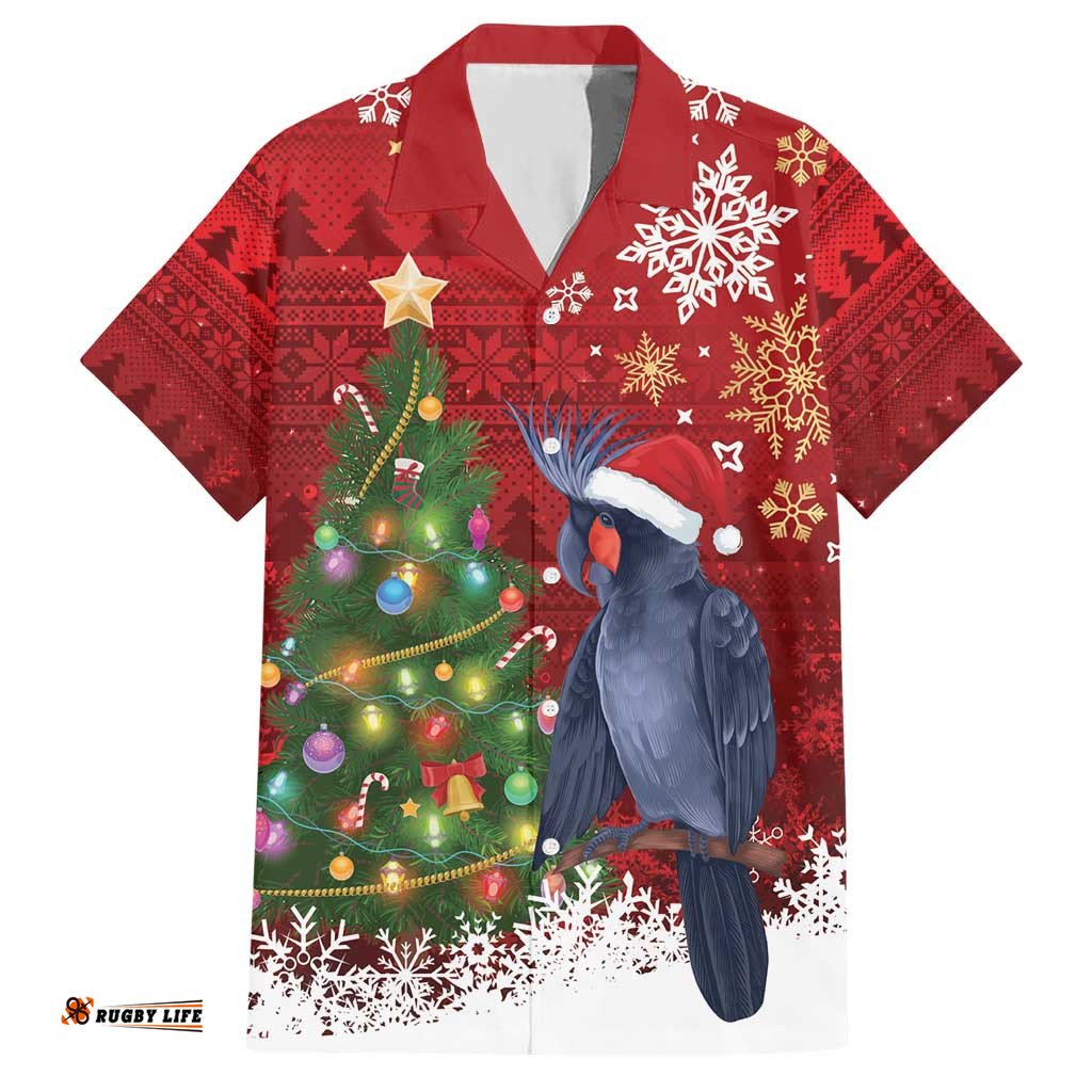 Australia Palm Cockatoo Christmas Hawaiian Shirt Goliath Cockatoo Santa Merry Chrissie LT14