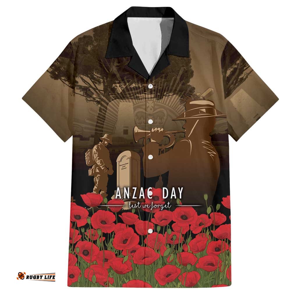 Australia - New Zealand ANZAC Lone Pine Hawaiian Shirt The Last Post LT7