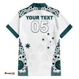 Custom Australia Rugby 2026 Hawaiian Shirt Go Wallabies Aboriginal Pattern White Version LT05