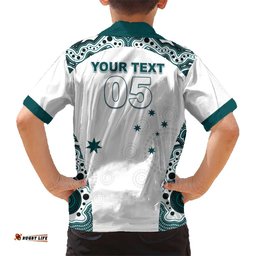 Custom Australia Rugby 2026 Hawaiian Shirt Go Wallabies Aboriginal Pattern White Version LT05