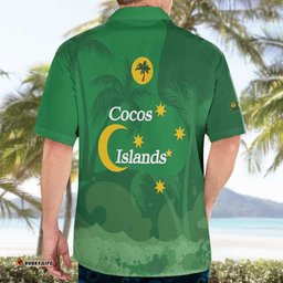 Australia Cocos Keeling Islands Hawaiian Shirt Southern Cross Palm Tree Pattern LT14