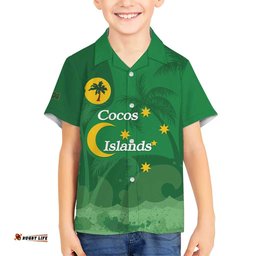 Australia Cocos Keeling Islands Hawaiian Shirt Southern Cross Palm Tree Pattern LT14
