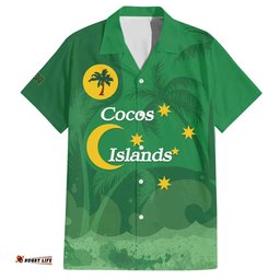 Australia Cocos Keeling Islands Hawaiian Shirt Southern Cross Palm Tree Pattern LT14