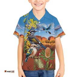 Australia Native Bird Uluru Ayers Rock Hawaiian Shirt LT9
