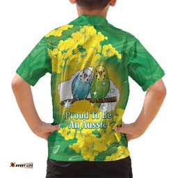 Budgerigar Australia Day Hawaiian Shirt Proud To Be An Aussie Opal National Color LT14