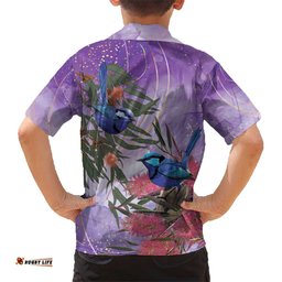 Australia Splendid Fairy Wren on Eucalyptus Hawaiian Shirt Epilepsy Awareness LT7