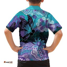Australia Indigenous Teal Purple Contemporary Aboriginal Art Hawaiian Shirt Hope Is Real LT7