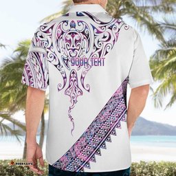 Mawhero Paua shell Kowhaiwhai Taniko Personalised Hawaiian Shirt Manta Ray Shark-Turtle Maori Tribal Style LT9