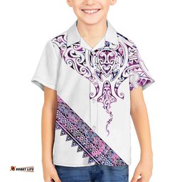 Mawhero Paua shell Kowhaiwhai Taniko Personalised Hawaiian Shirt Manta Ray Shark-Turtle Maori Tribal Style LT9
