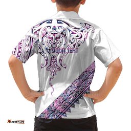 Mawhero Paua shell Kowhaiwhai Taniko Personalised Hawaiian Shirt Manta Ray Shark-Turtle Maori Tribal Style LT9