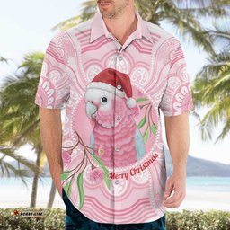 Funny Pink Galah Australia Christmas Hawaiian Shirt Eucalyptus Blossoms Aboriginal Art LT14
