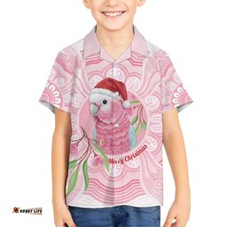 Funny Pink Galah Australia Christmas Hawaiian Shirt Eucalyptus Blossoms Aboriginal Art LT14