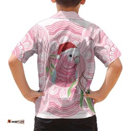 Funny Pink Galah Australia Christmas Hawaiian Shirt Eucalyptus Blossoms Aboriginal Art LT14