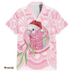 Funny Pink Galah Australia Christmas Hawaiian Shirt Eucalyptus Blossoms Aboriginal Art LT14