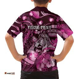 Personalised Maori Romantic Valentine Hawaiian Shirt The Hongi Kiss Pink Galaxy DT05