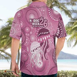 NAIDOC Deadly 50 Years Hawaiian Shirt Jellyfish Aboriginal Culture Inspired Pink LT9