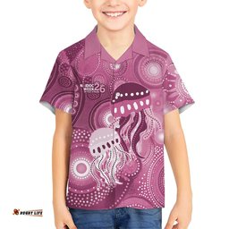 NAIDOC Deadly 50 Years Hawaiian Shirt Jellyfish Aboriginal Culture Inspired Pink LT9
