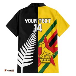 Custom New Zealand and Zimbabwe Hawaiian Shirt NZ Fern Zim Flag Half Style LT14