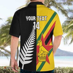 Custom New Zealand and Zimbabwe Hawaiian Shirt NZ Fern Zim Flag Half Style LT14
