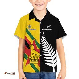 Custom New Zealand and Zimbabwe Hawaiian Shirt NZ Fern Zim Flag Half Style LT14