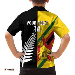 Custom New Zealand and Zimbabwe Hawaiian Shirt NZ Fern Zim Flag Half Style LT14
