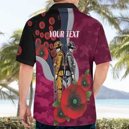 Manly Warringah Sea Eagles ANZAC Personalised Hawaiian Shirt Lest We Forget Poppy Camo LT9