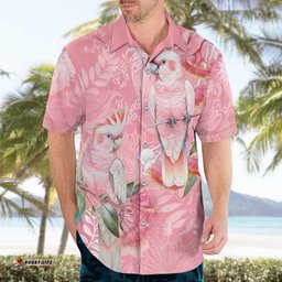 Personalised Galah Cockatoo Eucalyptus Flowers Hawaiian Shirt Australian Breast Cancer Spirit LT9