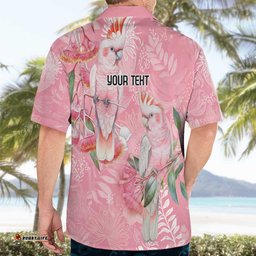 Personalised Galah Cockatoo Eucalyptus Flowers Hawaiian Shirt Australian Breast Cancer Spirit LT9