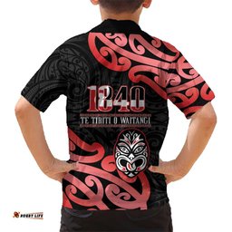 New Zealand 1840 Waitangi Day Hawaiian Shirt Aotearoa Haka Mask - Red Version LT14