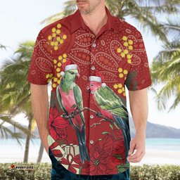 Merry Chrissie Australia King Parrots Hawaiian Shirt Aboriginal Art LT7