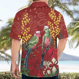 Merry Chrissie Australia King Parrots Hawaiian Shirt Aboriginal Art LT7