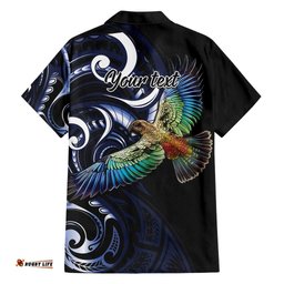 New Zealand Kea Bird Personalised Hawaiian Shirt Maori Tribal Koru Art LT9