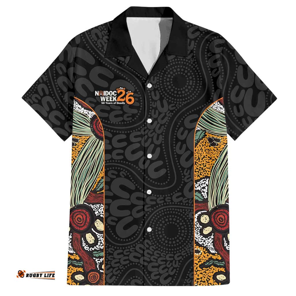 Personalised NAIDOC Deadly 50 Years Hawaiian Shirt Minimalist Aboriginal Art LT9