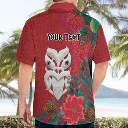 Maori Wheku Meri Kirihimete Personalised Hawaiian Shirt All Red Indigenous Maori Motif LT9