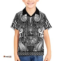 Custom New Zealand Taiaha Maori Hawaiian Shirt Kiwikiwi Minimalist Silver Fern Tukutuku Motif LT9