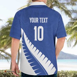 Custom New Zealand Cricket Hawaiian Shirt Kiwi Birds Haka Dance Blue Fern Sporty Style LT03
