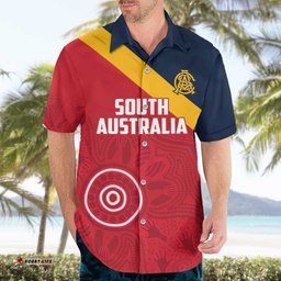 Custom South Australia Cricket Hawaiian Shirt Go Champions - Aboriginal Art LT14