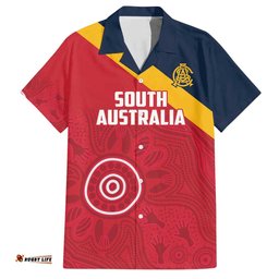 Custom South Australia Cricket Hawaiian Shirt Go Champions - Aboriginal Art LT14